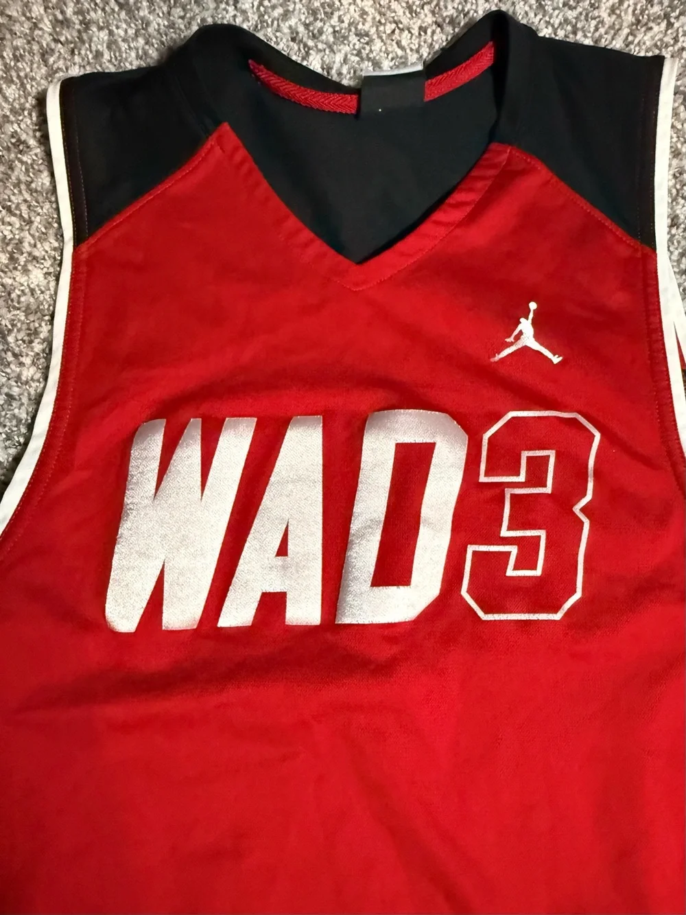 Jordan Red and Black Sleeveless Basketball Jersey WAD3
